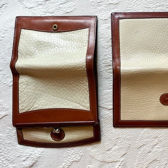 Dooney and Bourke All Weather Leather Bone matching Wallet and Checkbook - Picture 4 of 9